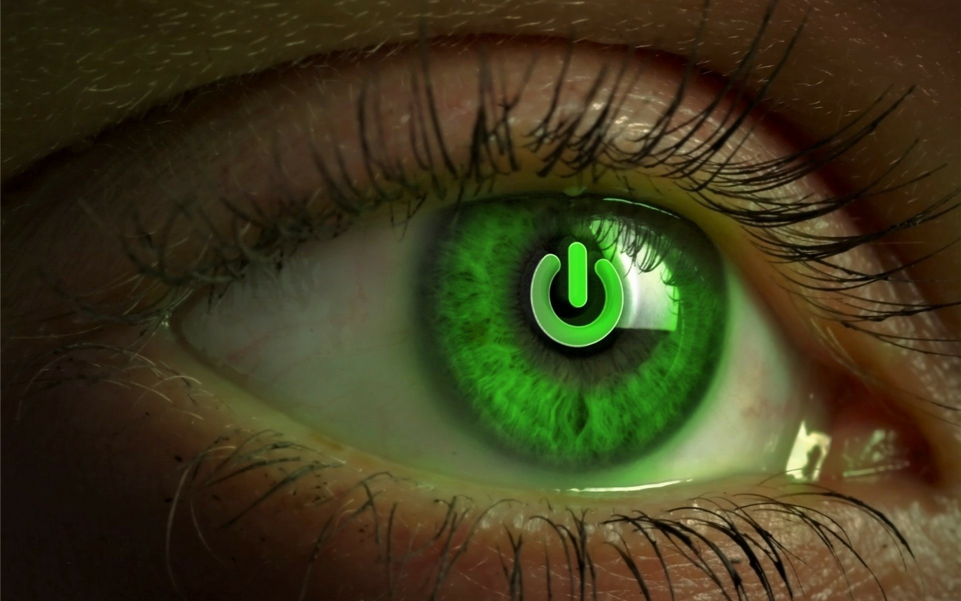 Green Power Button Eye Papel De Parede Hd Plano De Fundo