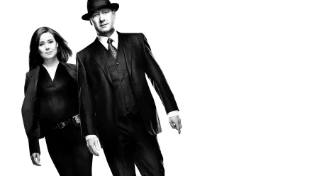 4K Ultra HD PC desktop wallpaper featuring characters from the TV show The Blacklist, depicted in black and white with a minimalist white background.