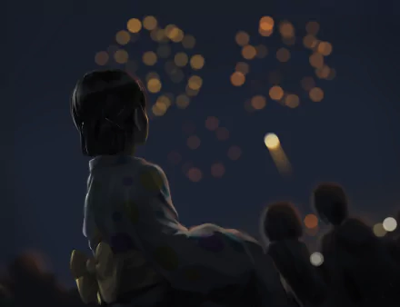 fireworks Anime Original HD Desktop Wallpaper | Background Image