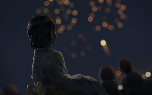 Anime Original Fireworks HD Wallpaper | Background Image