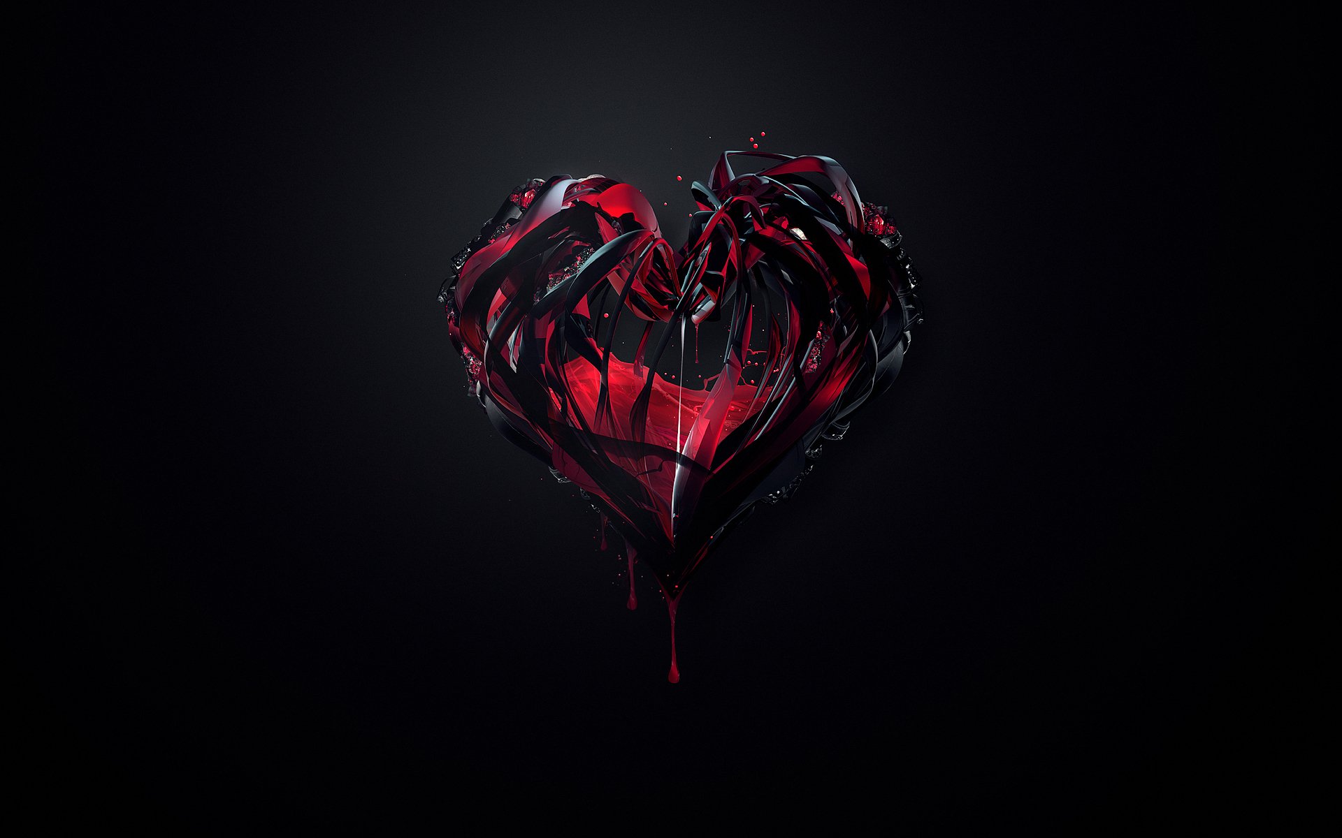 Download Black Heart Artistic Love  HD Wallpaper