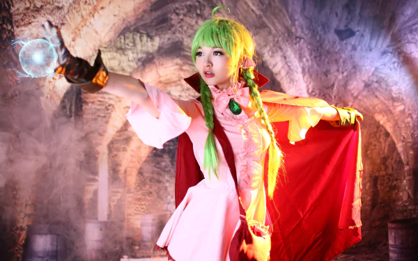 asian braid green eyes woman cosplay HD Desktop Wallpaper | Background Image