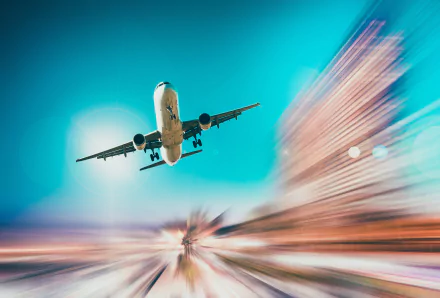 passenger plane motion blur vehicle aircraft HD Desktop Wallpaper | Background Image