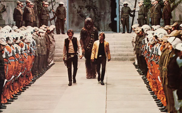 Mark Hamill Harrison Ford Luke Skywalker Chewbacca Han Solo movie Star Wars Episode IV: A New Hope HD Desktop Wallpaper | Background Image