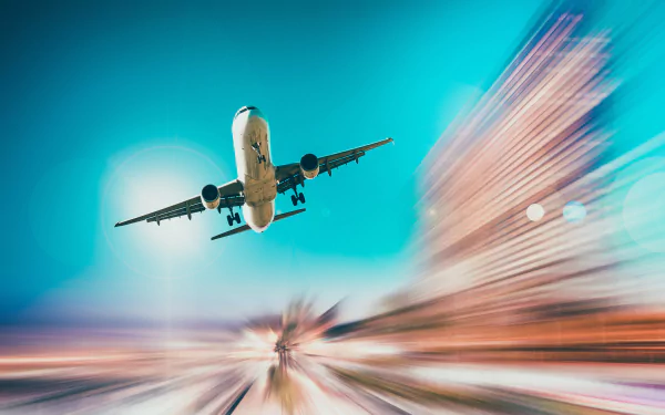passenger plane motion blur vehicle aircraft HD Desktop Wallpaper | Background Image