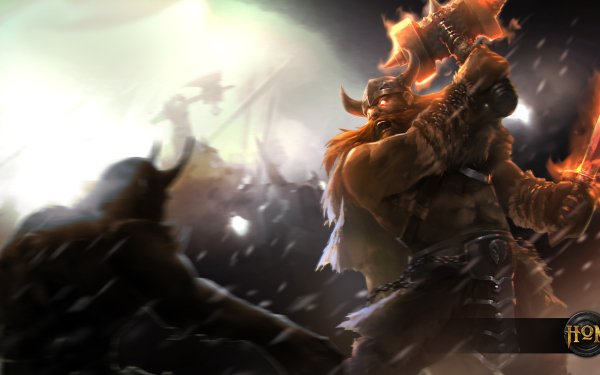 Video Game Heroes Of Newerth Erik the Red Warrior Sword Battle Hammer HD Wallpaper | Background Image