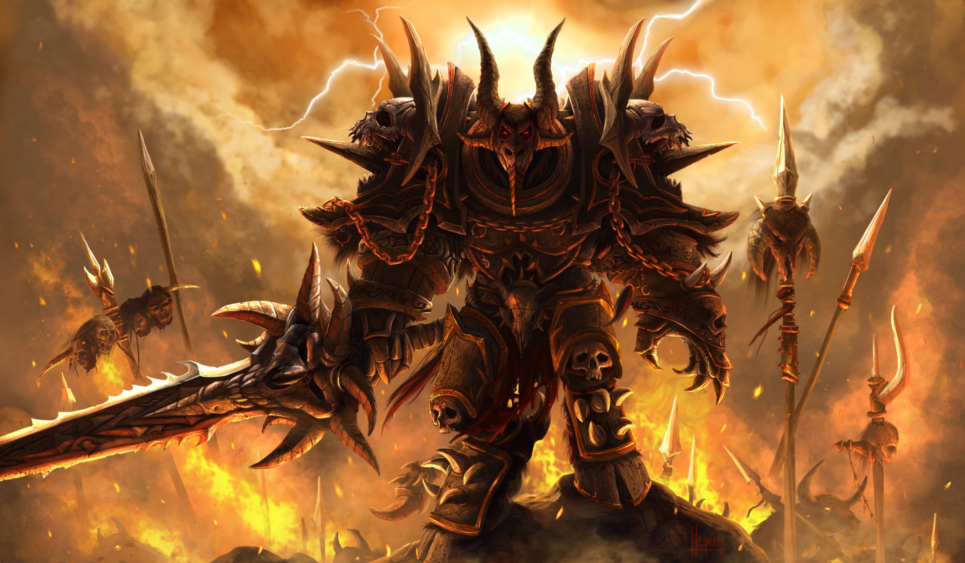 Inferno Demon Warrior HD Wallpaper by Randy Hagmann