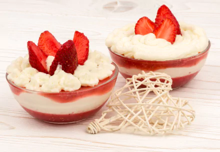 strawberry cream food dessert HD Desktop Wallpaper | Background Image