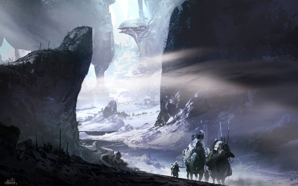 Fantasy Landscape Mountain Snow Fog HD Wallpaper | Background Image