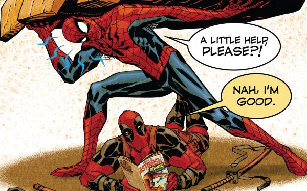Comics Deadpool Spider-Man Funny HD Wallpaper | Background Image