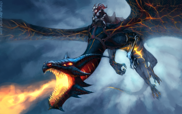 Fantasy Dragon Woman Warrior Fire HD Wallpaper | Background Image