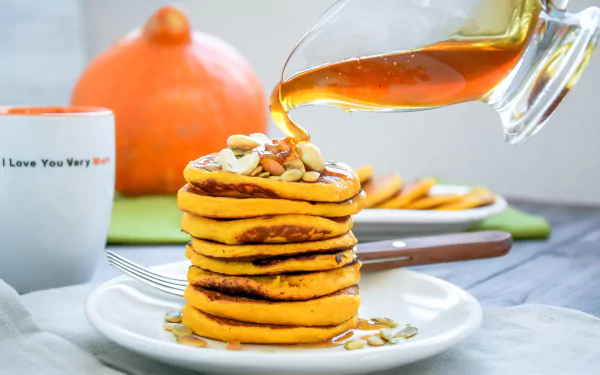 syrup breakfast food pancake HD Desktop Wallpaper | Background Image