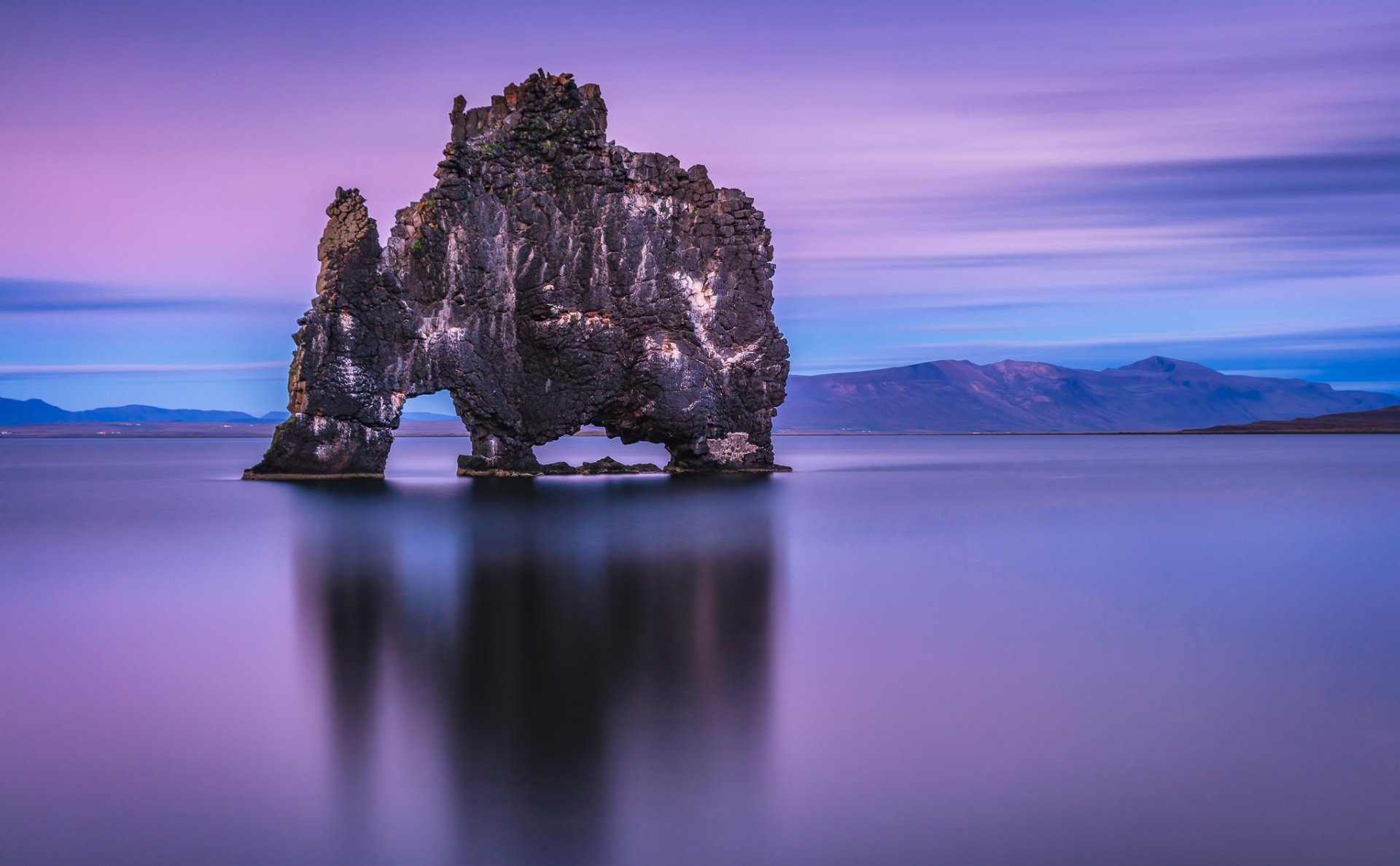 Download Purple Sky Lake Nature Arch HD Wallpaper | 2048x1266 ...