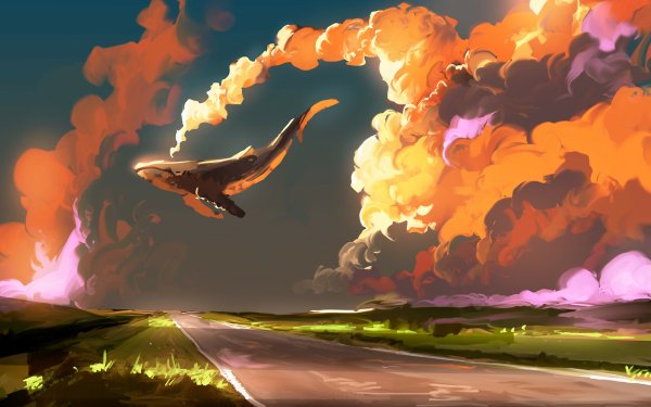 Fantasy Whale Fantasy Animals Cloud Sky HD Wallpaper | Background Image