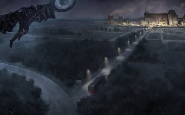 4K Ultra HD wallpaper featuring the Vulture from the Spider-Man: Homecoming movie soaring over a night cityscape at a PC desktop resolution.