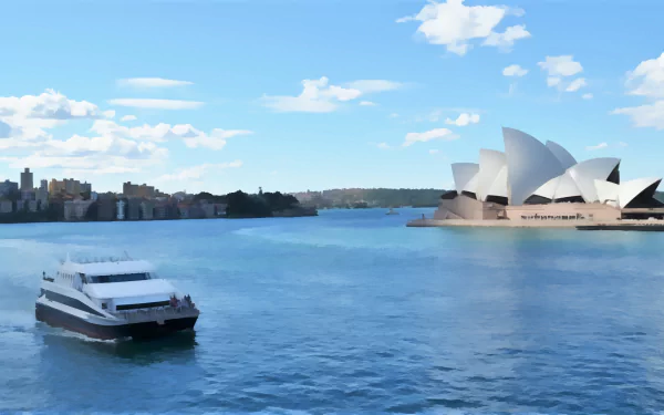  Ferry on Sydney Harbour with the Sydney Opera House