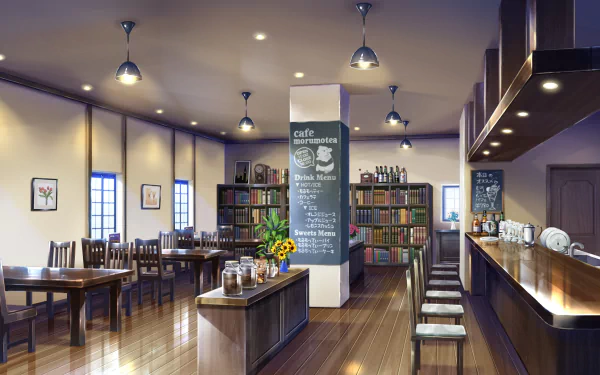 cafe Anime Original HD Desktop Wallpaper | Background Image