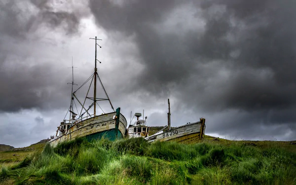 fishing boat vehicle wreck HD Desktop Wallpaper | Background Image