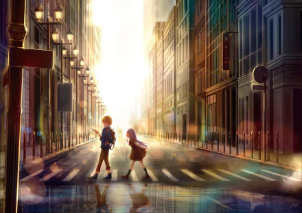 city Anime Original HD Desktop Wallpaper | Background Image