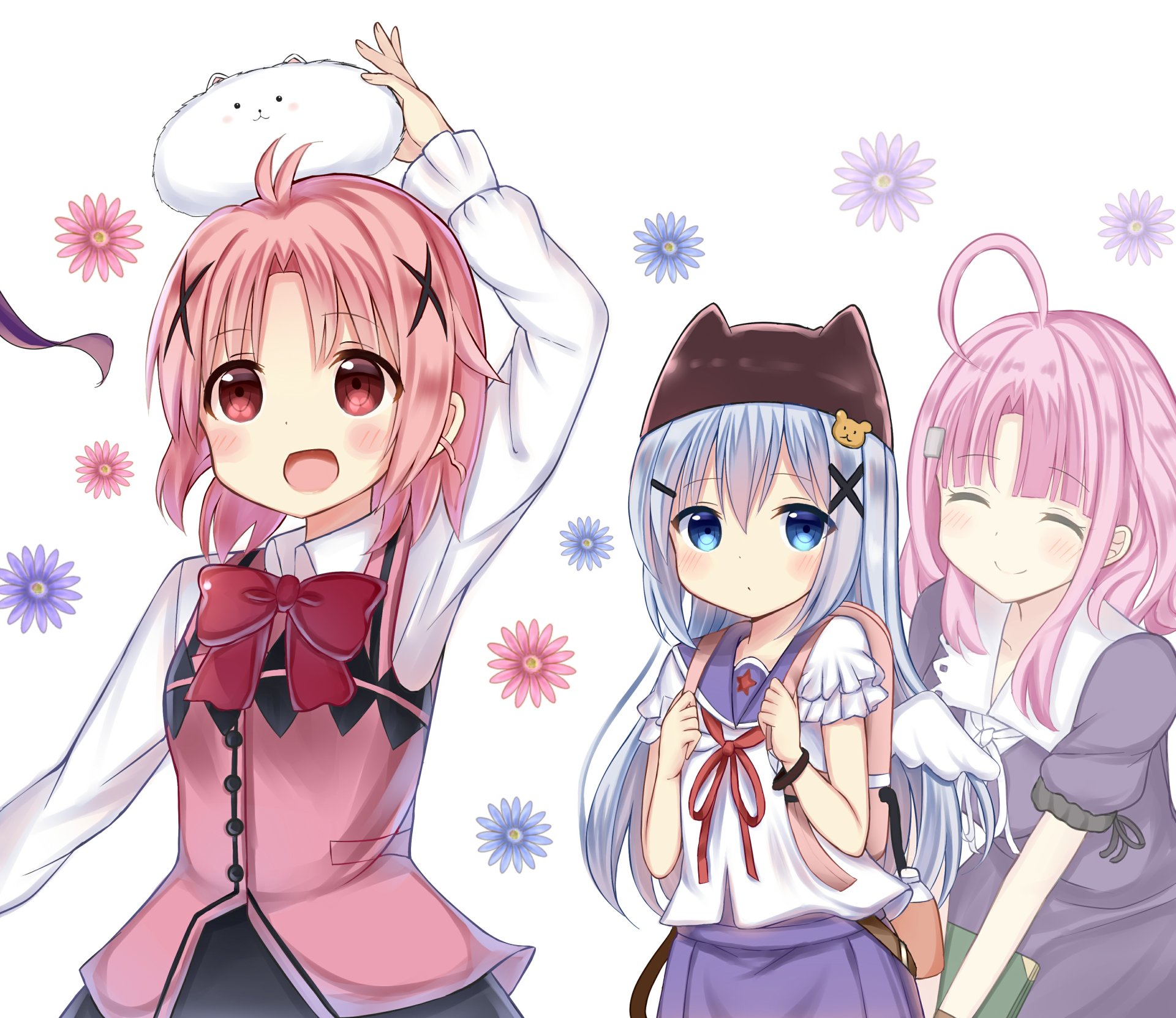 Download Megumi Sakura Kokoa Hoto Chino Kafū Anime Crossover HD Wallpaper by ミズコシ