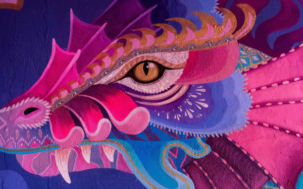 graffiti mural fantasy dragon HD Desktop Wallpaper | Background Image