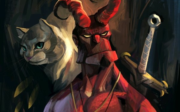 Comics Hellboy Cat HD Wallpaper | Background Image