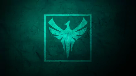 Minimalist HD desktop wallpaper featuring Zofia from Operation White Noise in the video game Tom Clancy's Rainbow Six: Siege, showcasing a stylized logo with a teal background.