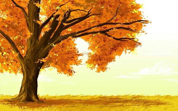 Artistic Tree Painting Fall Yellow HD Wallpaper | Background Image