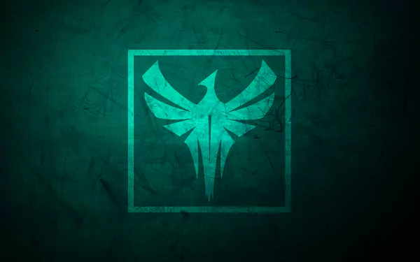 Minimalist HD desktop wallpaper featuring Zofia from Operation White Noise in the video game Tom Clancy's Rainbow Six: Siege, showcasing a stylized logo with a teal background.