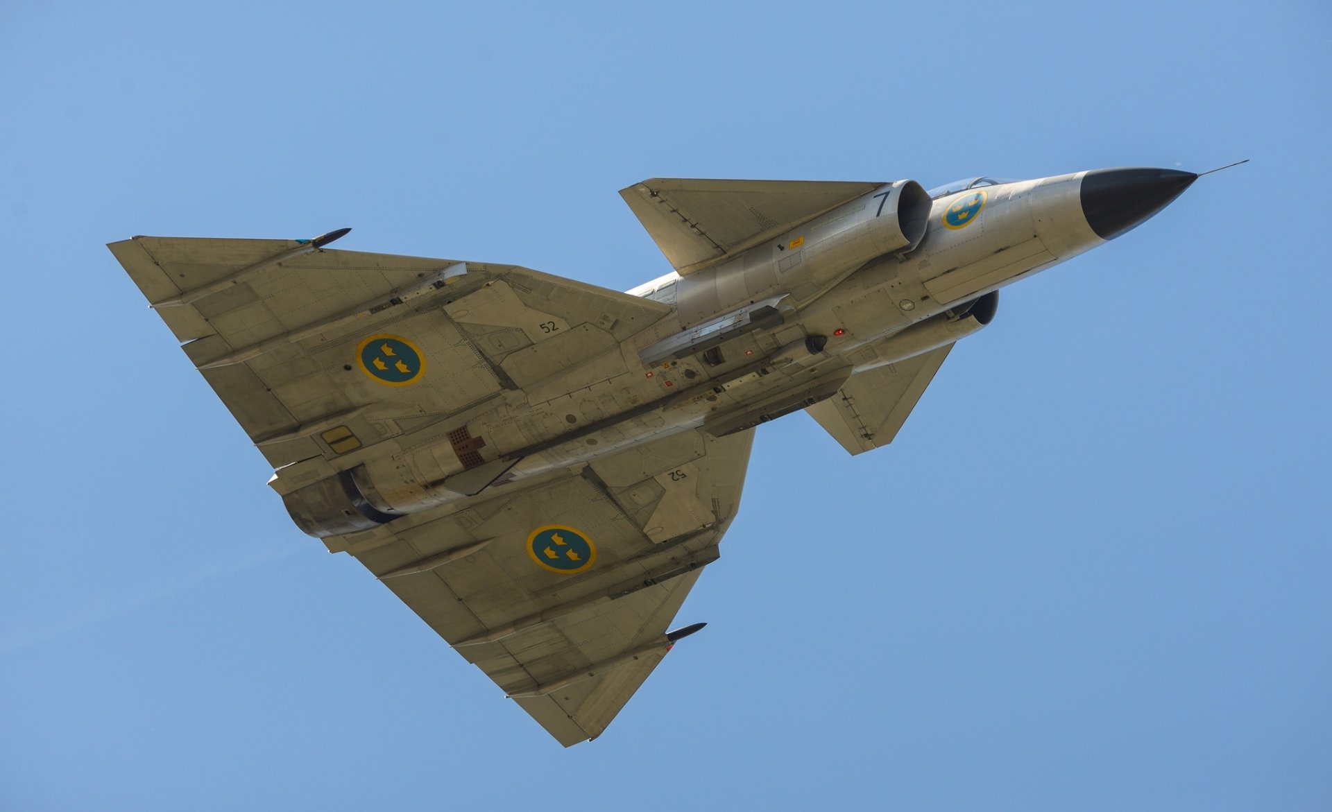 Download Warplane Aircraft Jet Fighter Military Saab 37 Viggen HD Wallpaper