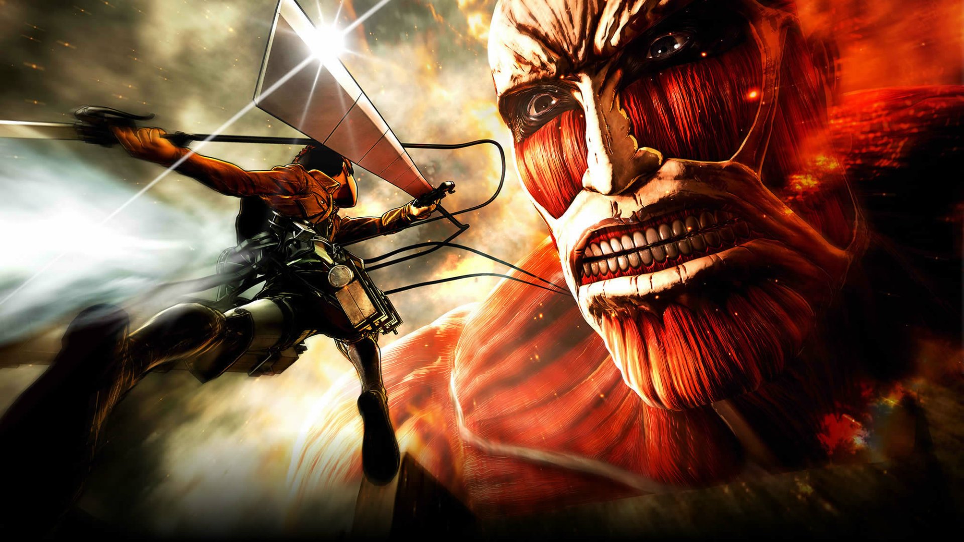 Download Blade Weapon Colossal Titan Eren Yeager Anime Attack On Titan  HD Wallpaper