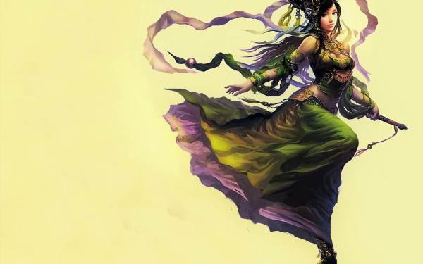 Fantasy Women Asian Dance Black Hair HD Wallpaper | Background Image