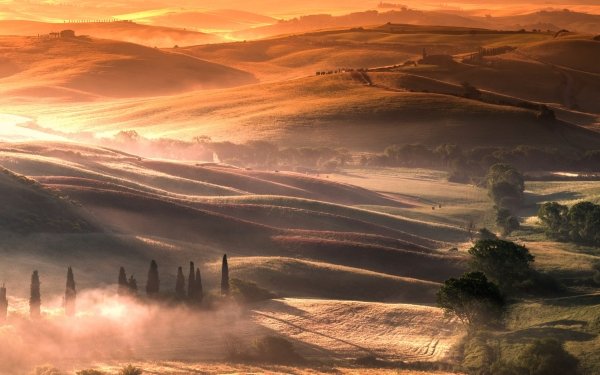 Photography Tuscany Landscape Sunrise Hill Italy HD Wallpaper | Background Image