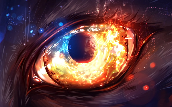 Artistic Eye Planet Fire HD Wallpaper | Background Image