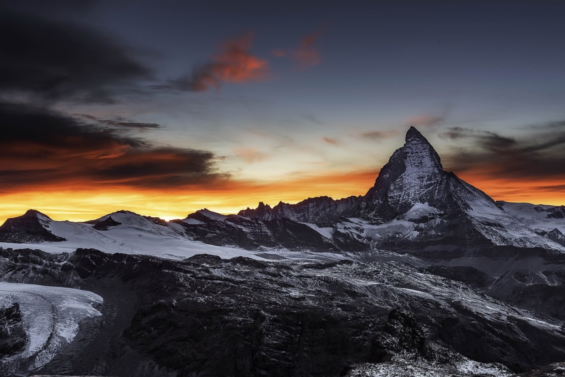 Download Peak Sunrise Landscape Nature Mountain HD Wallpaper