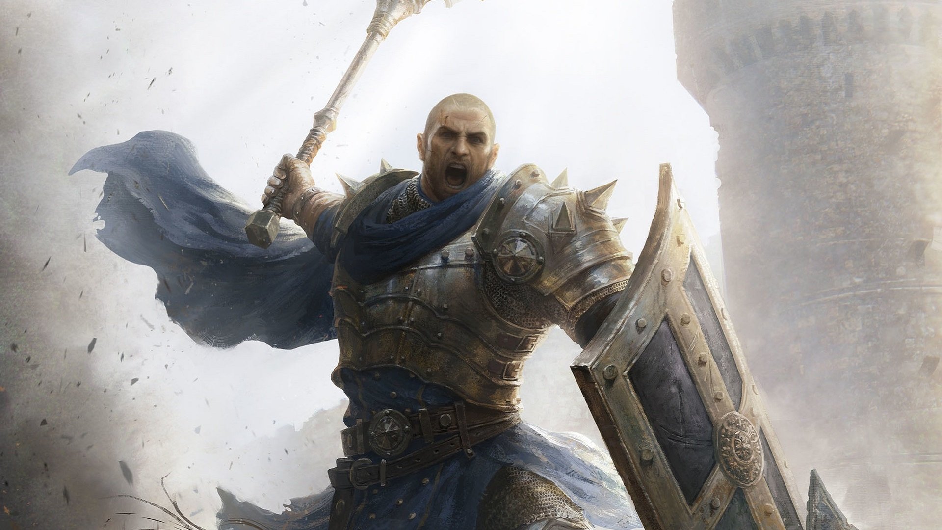 Download Shield Warrior Fantasy Video Game Lineage Fantasy Warrior HD Wallpaper by Erak note