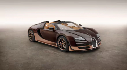 A brown Bugatti Veyron supercar showcased in a 4K Ultra HD desktop wallpaper, highlighting its sleek design and luxury vehicle status.