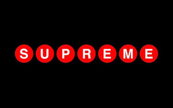 HD desktop wallpaper featuring the Supreme brand logo with bold red text on a black background.