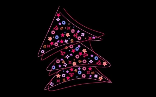 Holiday Christmas Black Minimalist Christmas Tree HD Wallpaper | Background Image