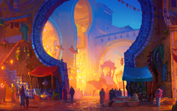market fantasy city HD Desktop Wallpaper | Background Image
