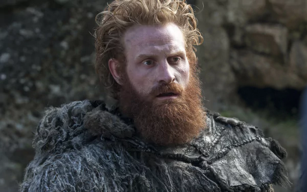 Close-up of a red-bearded wildling warrior in rugged furs, Game of Thrones TV-show style — 4K Ultra HD PC desktop wallpaper and background.