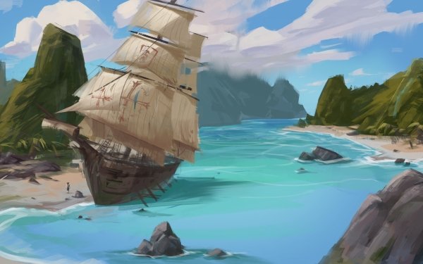 Fantasy Ship Pirate Ship HD Wallpaper | Background Image