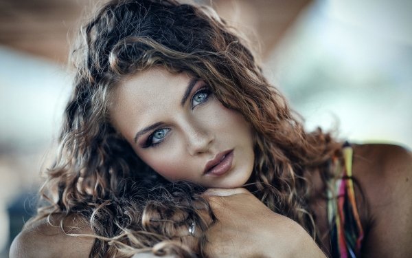 Women Model Brunette Face HD Wallpaper | Background Image