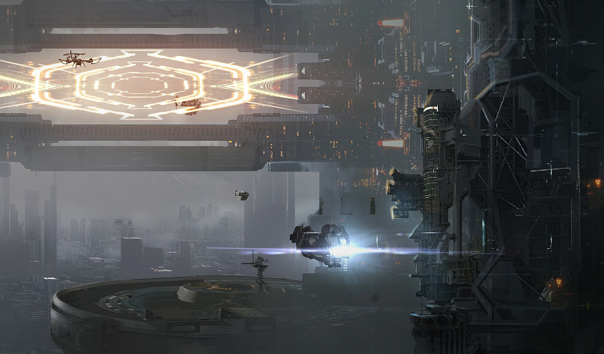 Download Sci Fi City Sci Fi City HD Wallpaper by Yingyi Xsu