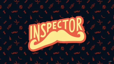 HD PC wallpaper showing a vintage music-themed InspectorDubplate logo: bold 'INSPECTOR' over a stylized mustache on a dark patterned background, YouTube.