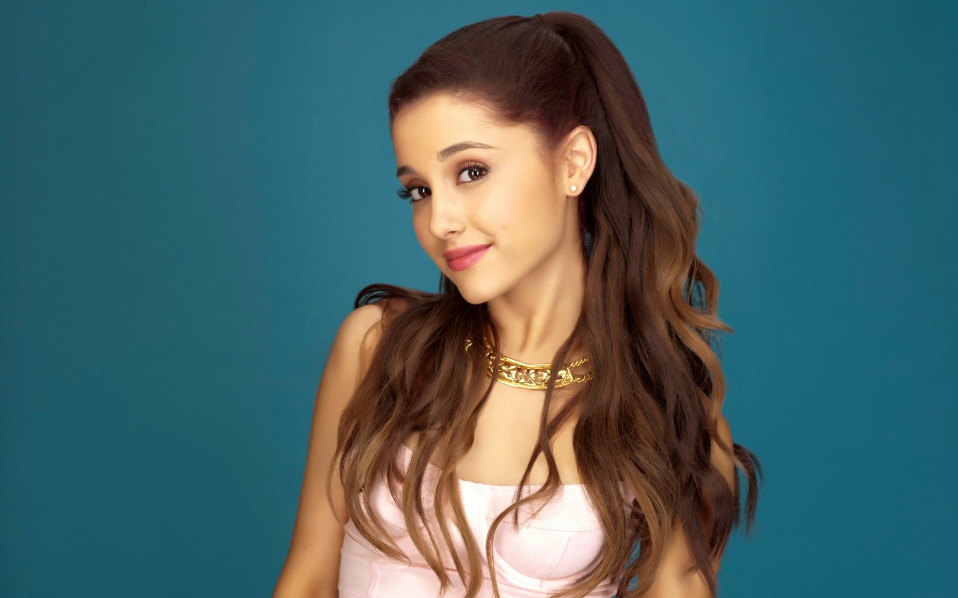 Download Singer Brown Eyes Brunette Celebrity Ariana Grande HD Wallpaper