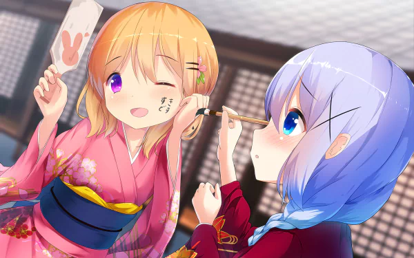 Chino Kafū Kokoa Hoto Anime Is the Order a Rabbit HD Desktop Wallpaper | Background Image