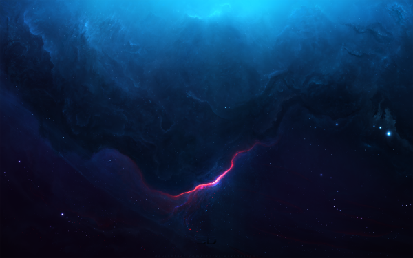Ciencia ficción Nebulosa Espacio Estrellas Azul Fondo de pantalla HD | Fondo de Escritorio