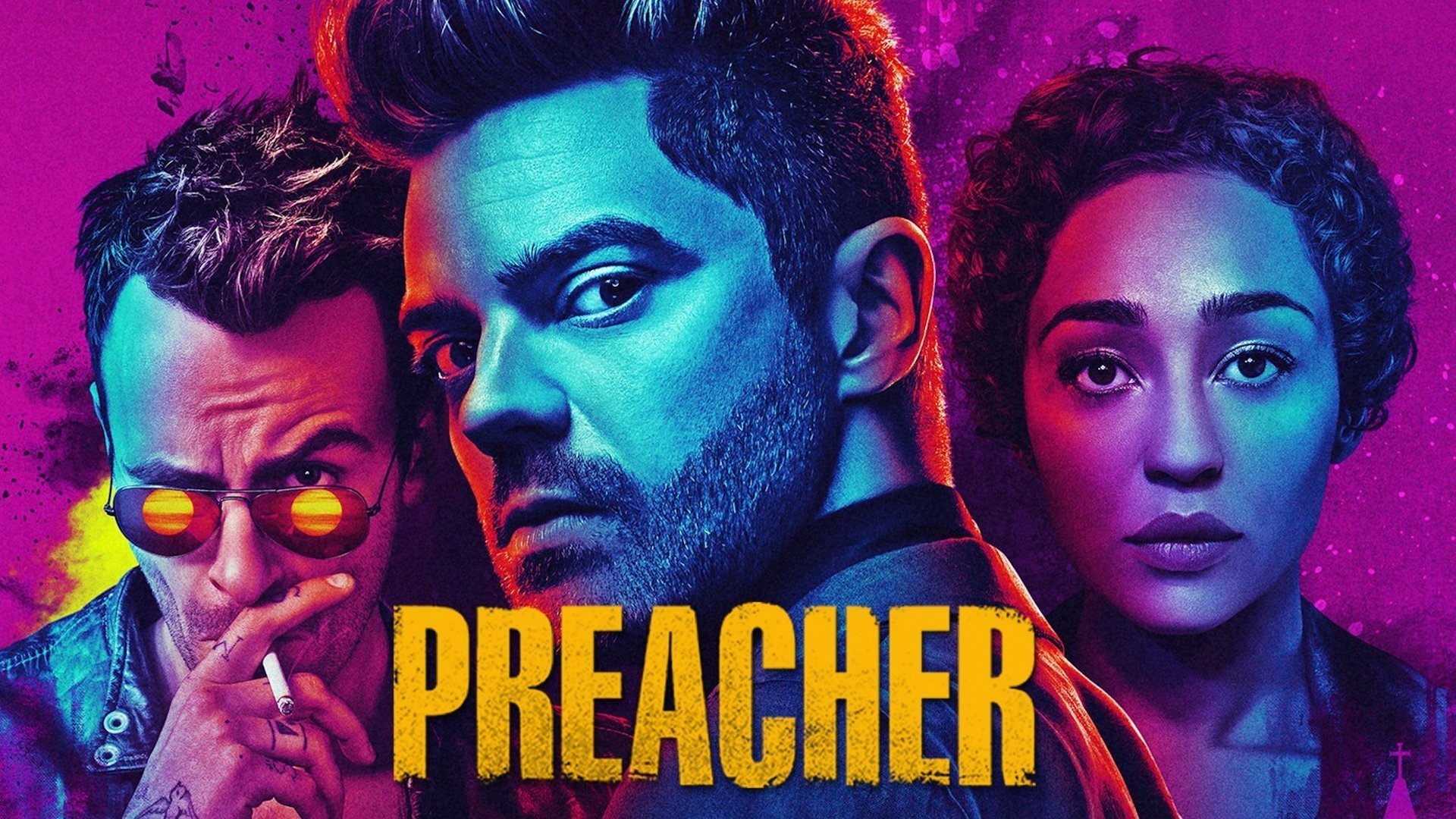 Download Tulip O'Hare Ruth Negga Cassidy (Preacher) Joseph Gilgun Dominic Cooper Jesse Custer Smoking TV Show Preacher HD Wallpaper
