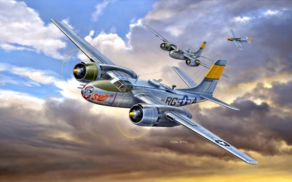 Military Douglas A-26 Invader Bombers Bomber Aircraft Warplane HD Wallpaper | Background Image